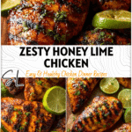 Juicy grilled honey lime chicken breasts served with fresh lime slices and herbs for a light summer meal